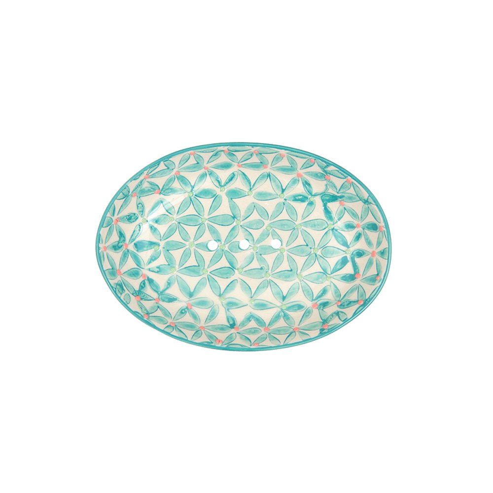 Tranquillo Ceramic LOU square soap dish with drainage holes 14 x 9,5 x 2 cm