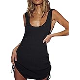 Bsubseach Crochet Coverups for Women Backless Bikini Bathing Suit Cover Up Summer Knitted Beach Tank Dress