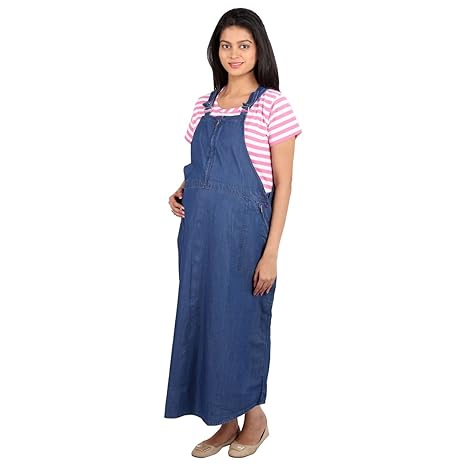 pink maternity dungarees
