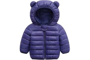 BFFBABY Winter Down Coats for Kids Baby Boys Girls Light Puffer Padded Jacket Bear Hoods Infant Outerwear