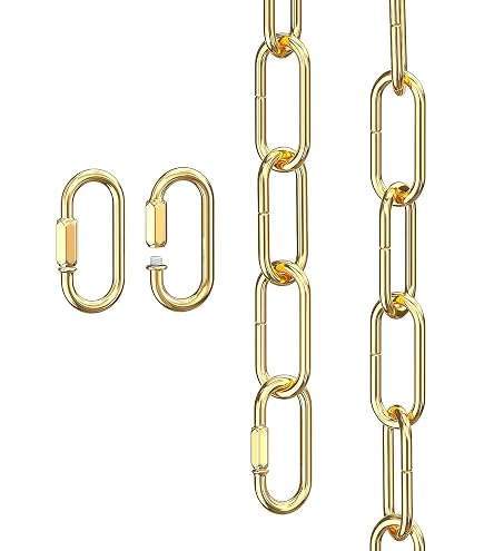 MECCANIXITY Pendant Light Fixture Chain, 3mm Thick 1.83m Long Chandelier Hanging Links With Chain Connectors Hook Loops, Red Bronze 1 Set