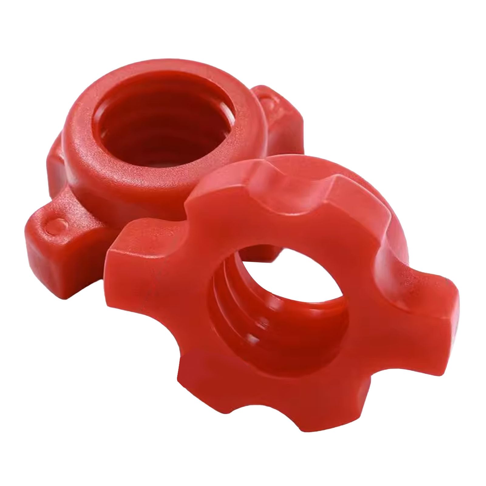 2PCS Red Dumbbell Nuts Anti Slip Stable Spinlock Collar Screw Dumbbell Nuts for Weightlifting Fitness
