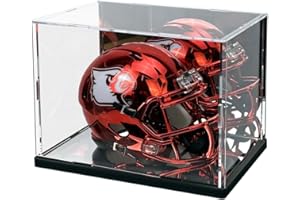 ZQYALPSID Mini Helmet Display Case with UV Protection & Mirror Back | Clear Acrylic Showcase for 1:2 Scale Football, Baseball & Sports Memorabilia | 7.9" x 5.9" x 5.9" Dustproof Box