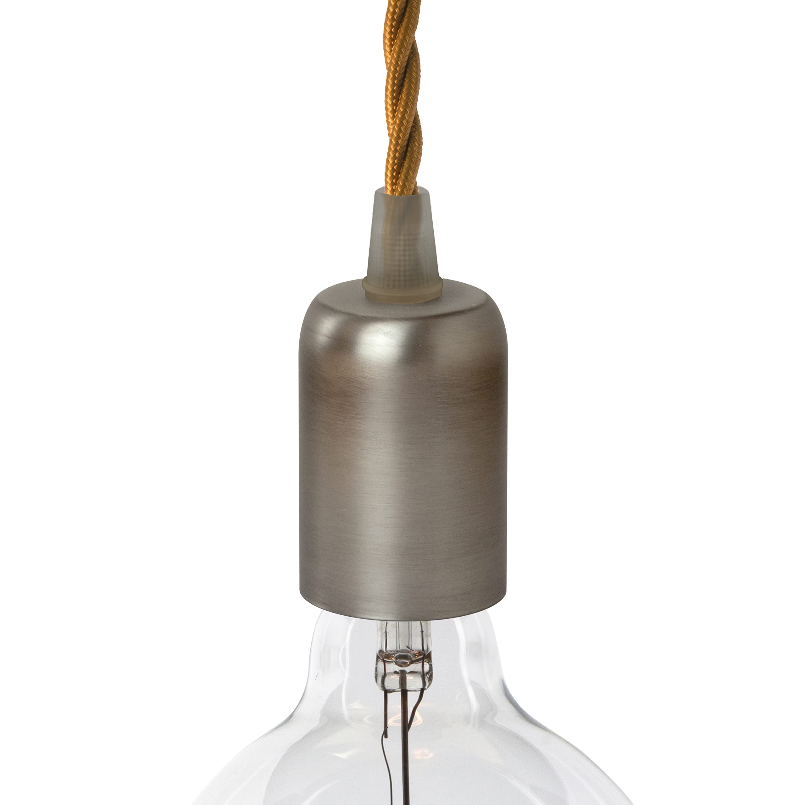 AMARCORDS - Lamp Holder E27 Vintage Retro Edison Metal for Pendant lamp. Industrial Style Finish Titanium