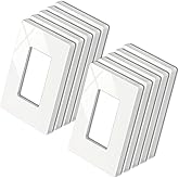 BESTTEN 10 Pack of 1-Gang Decorator Screwless Wall Plate, USWP4 Gloss White Series Decor Outlet Cover, 11.91cm x 7.39cm, for 
