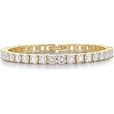 Pearich 14K Gold Filled Tennis Bracelet for Women, Classic Gold Bracelet for Women, 4mm 5mm Square Stone Cut Bracelet,Valentines, Mothers, Christmas Jewelry Gift for Women 6/6.75/7.15 Inch