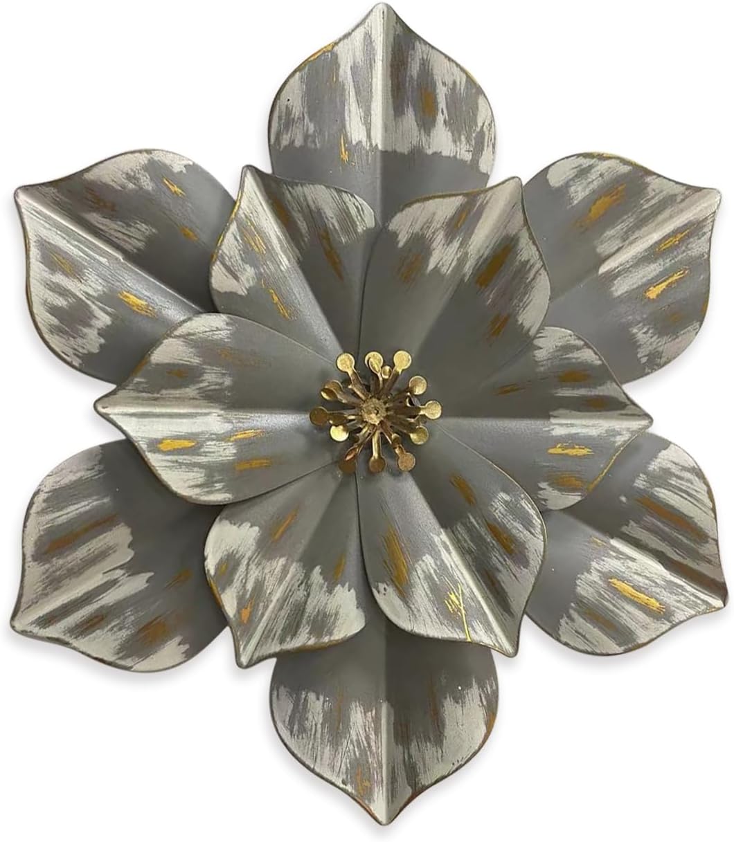 Plaques & Wall Art - Metal Flower Wall Sculpture, 12.5