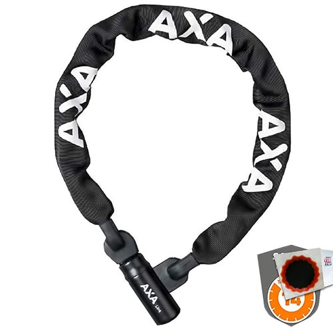 AXA Kettenschloss Linq 100 100cm schwarz + SCHLAUCHFLICKEN
