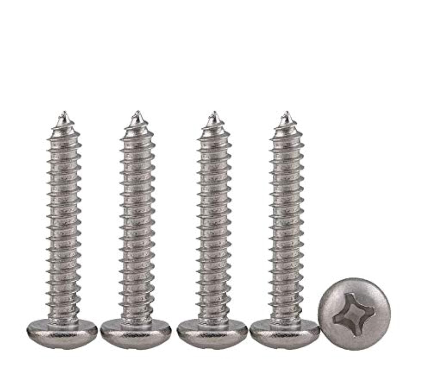 Drenky 100pcs M4 Stainless Steel Self Tapping Screws Phillips Pan Head Srews DIY Woodworking Screws (100PCS M4 x 16mm)