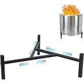 Muximud 15-27" Adjustable Fire Pit Stand for Solo Stove Bonfire Black | Adjustable 15-27 inch base lifts Solo Stove off deck lawn, rustproof metal prevents burn marks, portable for camping backyard