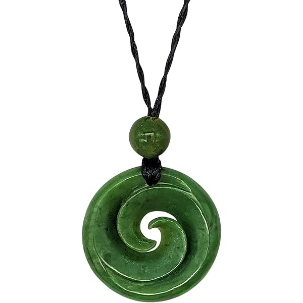 Collier Pendentif Maori Feuille De Fougère En Jade Néphrite - 81stgeneration, 84 Cm