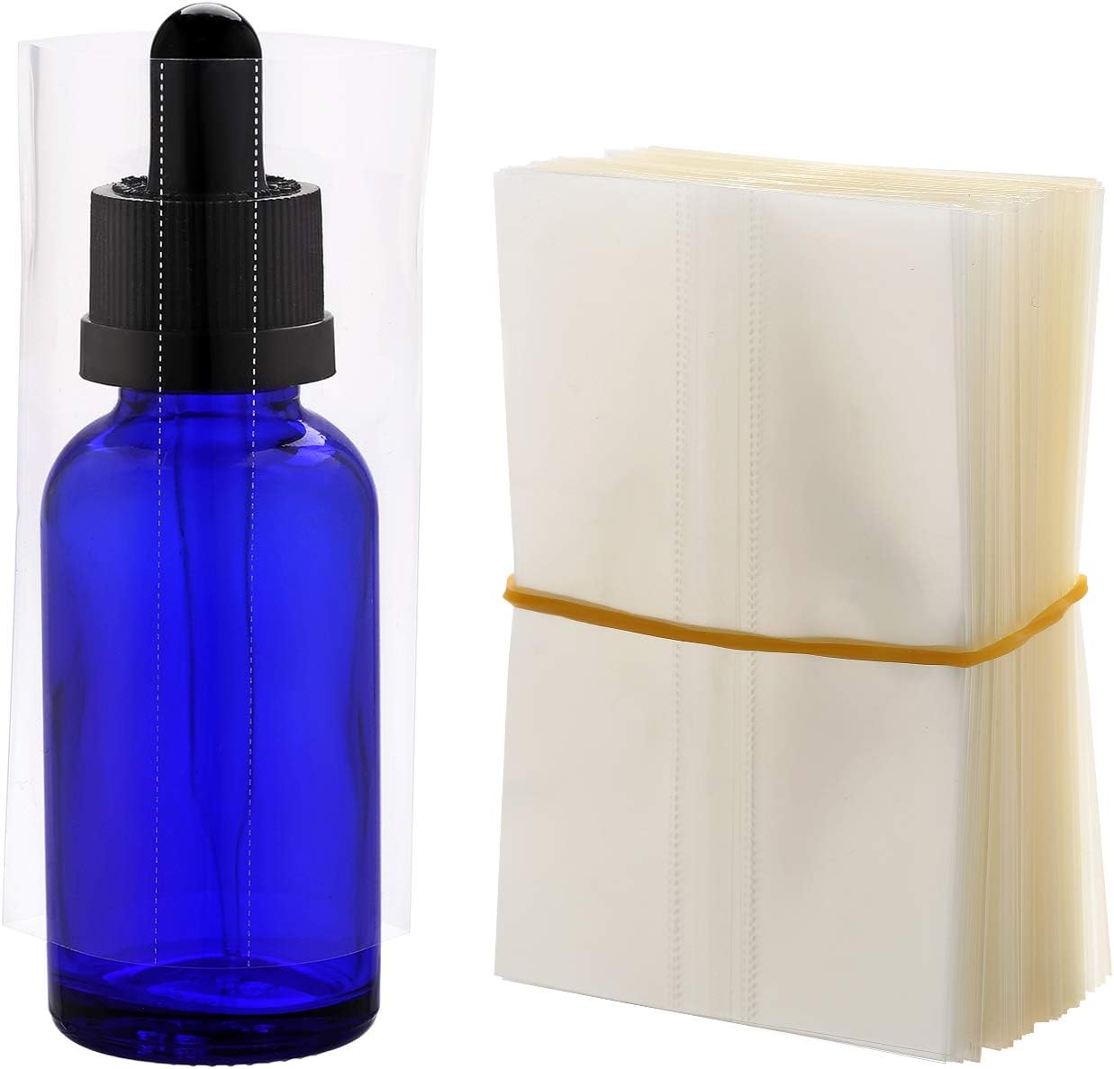 200Pcs PVC Heat Shrink Wrap Film for Glass Bottles 30ml, Clear Heat