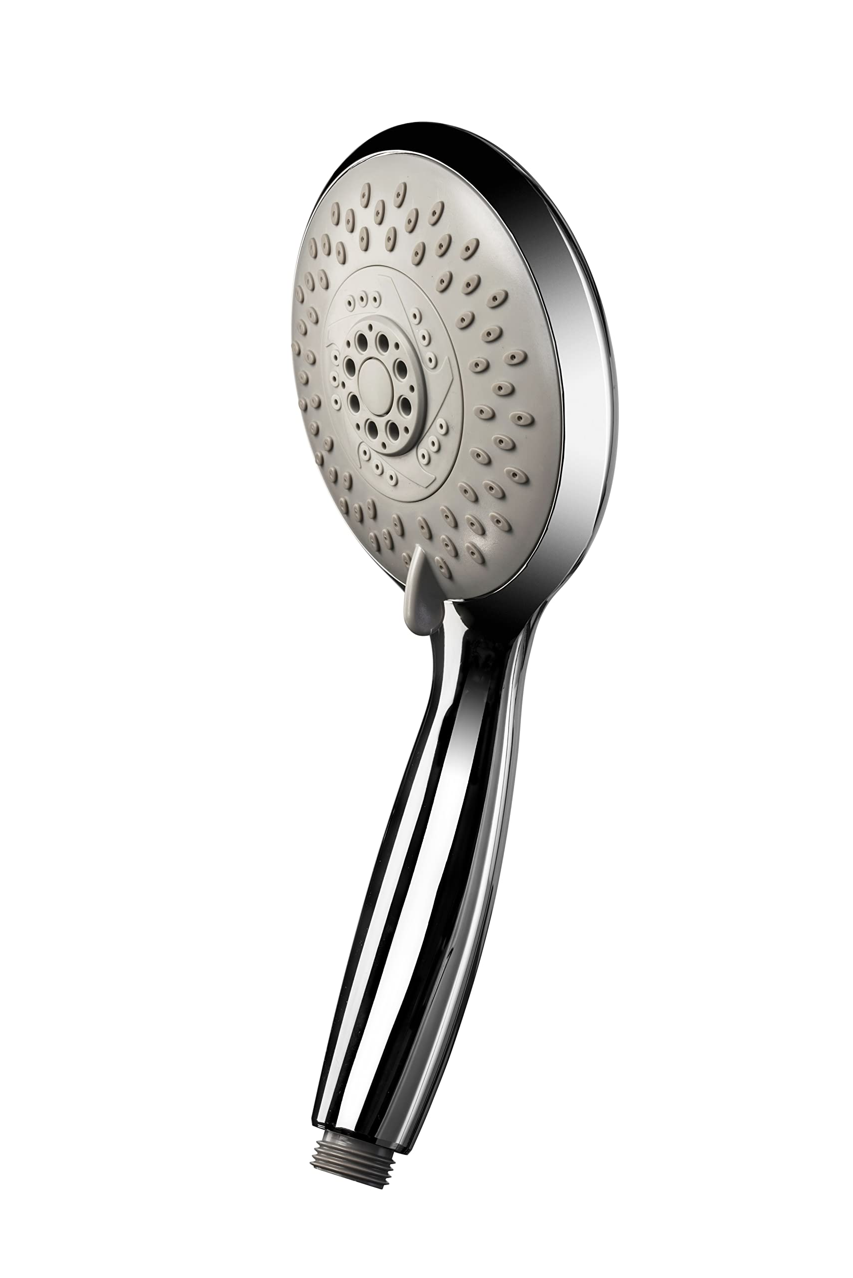 Croydex Contour Four Function Large Shower Head - Chrome 125mm Diameter, Multi-Function Shower Handset with Saturating, Massage, Bubbling Sprays, Easy-Clean, Eco Water Saving Feature