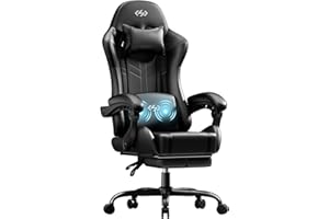 HLDIRECT Gaming Chair, Video Game Chair with Pocket Spring Cushion, Ergonomic Computer Chair for Adults with Headrest and Mas