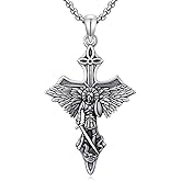 PARYFO 925 Sterling Silver St Michael/St Benedict/Virgin Mary Miraculous Medal Necklace Protection Amulet Pendant Catholic Medallions Jewelry