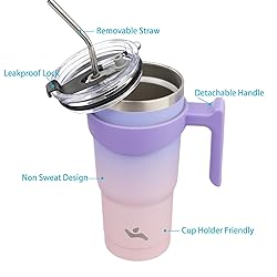 Konokyo 20 oz Tumbler with Handle and 2 Straw 2