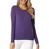 Fuinloth Women's Sweater, Lightweight Crewneck Long Sleeve Pullover