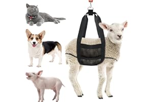 FUZIDDN Livestock Scale Sling for Goats, Sheep & Calves – Heavy-Duty Adjustable Animal Weighing Sling with 1000LB Capacity, Reinforced Straps – Farm & Veterinary Use