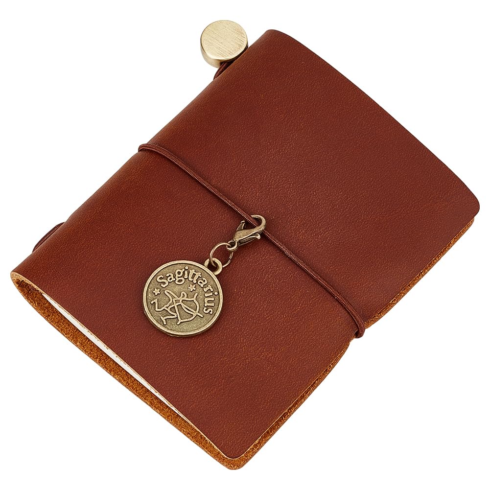 CRASPIRE Leather Journal Notebook Small Blank Paper Travel Vintage Daily 3.3x3.1in Refillable 128 Pages Bound Portable Notepad for Man Women Antique Gifts Artist Traveler Writing Drawing Brown