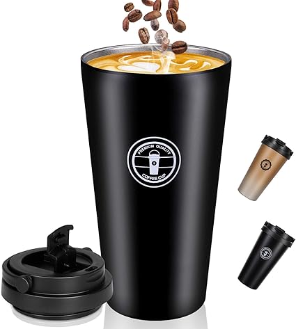 Jovego Reisebecher 500ml Edelstahl Thermobecher Travel Mug Isolierbecher Halt 10h Heiss 12h Kalt Edelstahl Vakuumisoliert Tasse Auslaufsicher Fur Kaffee Oder Bier Thermosflasche Bpa Frei Schwarz Amazon De Kuche Haushalt