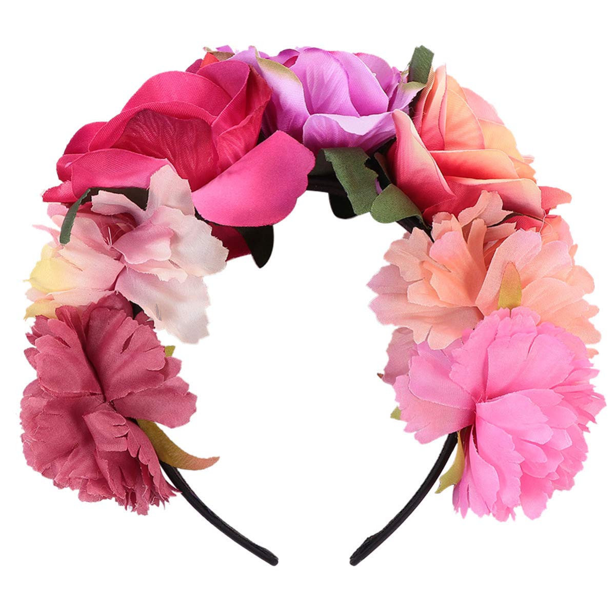 FRCOLOR Rose Flower Hair Band Halloween Headband Party Floral Headdress Lightweight Comfortable Hair Accessories for Women