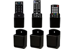foxwake Remote Control Holder Wall Mount 6Pack, Hole-Free Storage Box for Tv Fan Light Air-Conditioner RV Table Small Adhesive Organizer for Bedroom Headboard Office Playroom Black