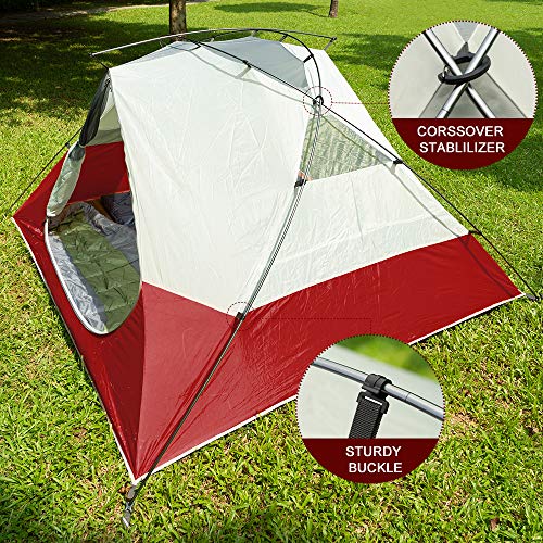 Forceatt Camping Tent, 2 Person Tent, Ultralight Tent for 3-4 Seasons, Waterproof and Windproof, Easy to Install, Suitable for Outdoor Sports such as Tourism, Camping, Trekking