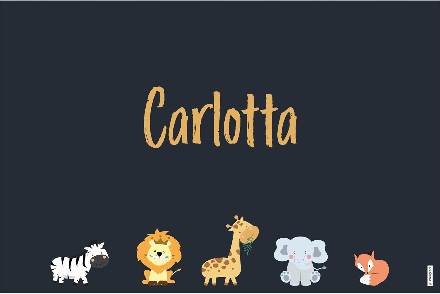 schildgetier Carlotta Türschild Namensschild Carlotta Geschenk mit Namen und süßen Tier Motiven