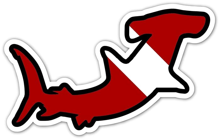 The Best Scuba Sticker Shark Hammerhead