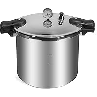 Barton 22-Quart Pressure Canner Pressure Cooker Built-in Pressure Gauge with Rack Induction Compatible, Aluminum…