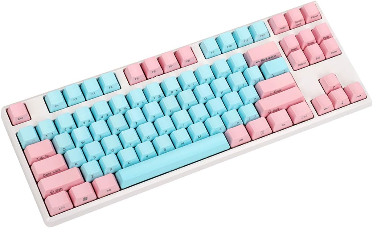 NPKC 61 87 104 Keys Miami Thick PBT OEM Profile Keycap For MX Switches GH60 Tenkeyless Mechanical Gaming Keyboard (87 Blank)