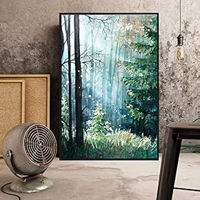 Floating Framed Canvas Wall Art for Living Room, Bedroom Forest Canvas Prints for Home Decoration Ready to Hang - 16x24 inches