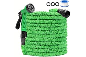 IOFLASK Garden Hose Water Pipe Expandable: 50FT Flexible Water Hose with 7 Function Hose Spray Nozzle, Lightweight Yard Hose for Outdoor Use, Easy to Storage