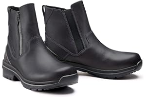 Kerrits Woodstock Waterproof Barn Boot – Durable Leather Women's Barn Work Boots, Wide Footbed, Front Zip, 1" Heel