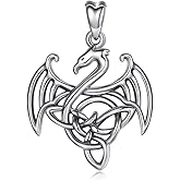 Jewelry Trends Celtic Dragon Guardian Sterling Silver Pendant Necklace 18"