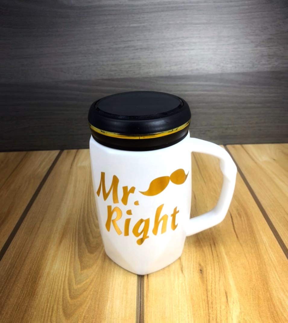 Buy CLOVERLY Mr.Right Men White Coffee Mug for Ceramic