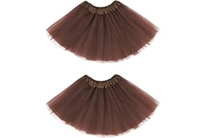 Century Star 2 Pack 4 Layers Tutu for Toddler Girls Tulle Ballet Dance Skirts Princess Kids Dress up Birthday Party 2-8 Years