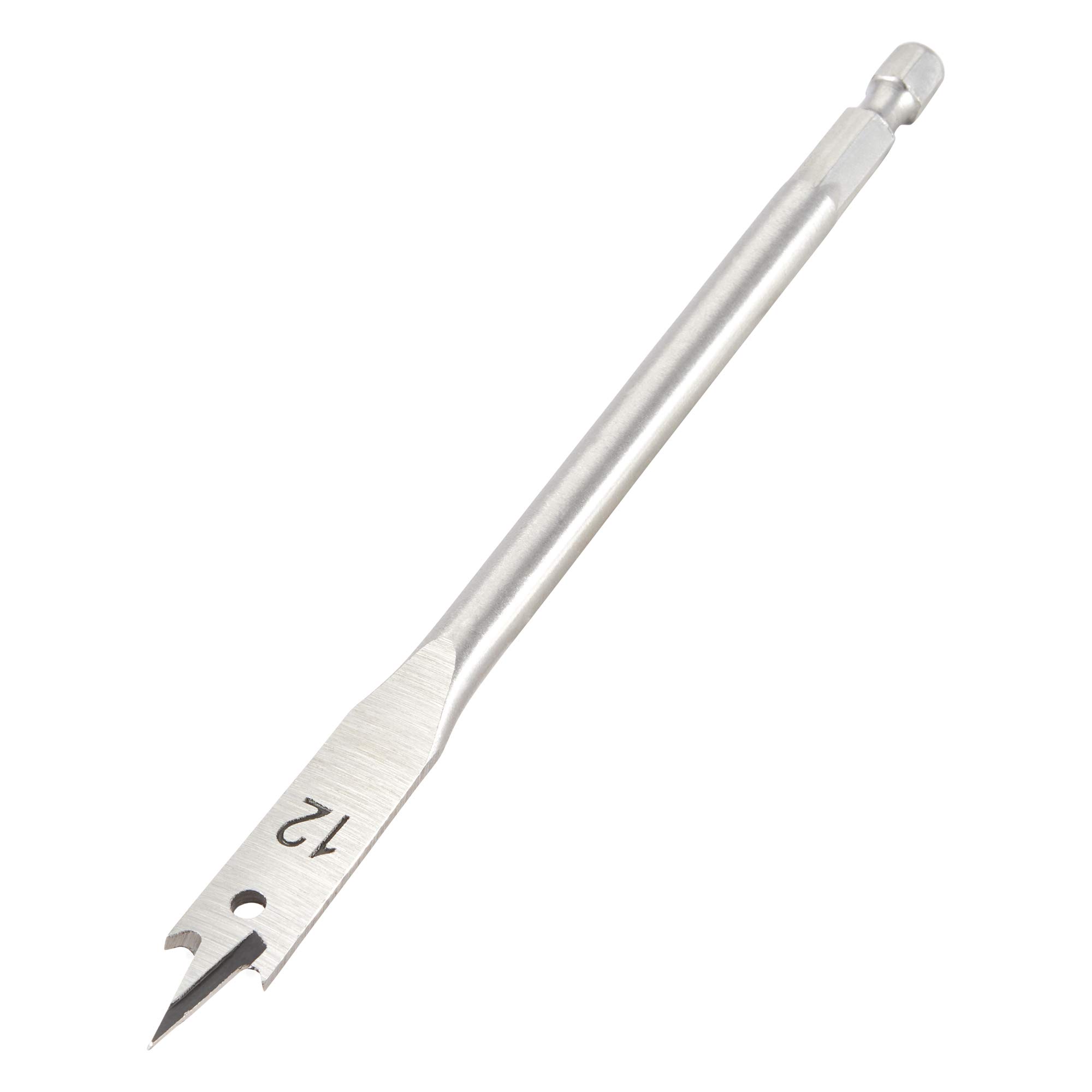 Trend Snappy 12mm Diameter Flat Bit with Centre Point & Cutting Spurs for Fast Drilling In Timber, SNAP/FB/12