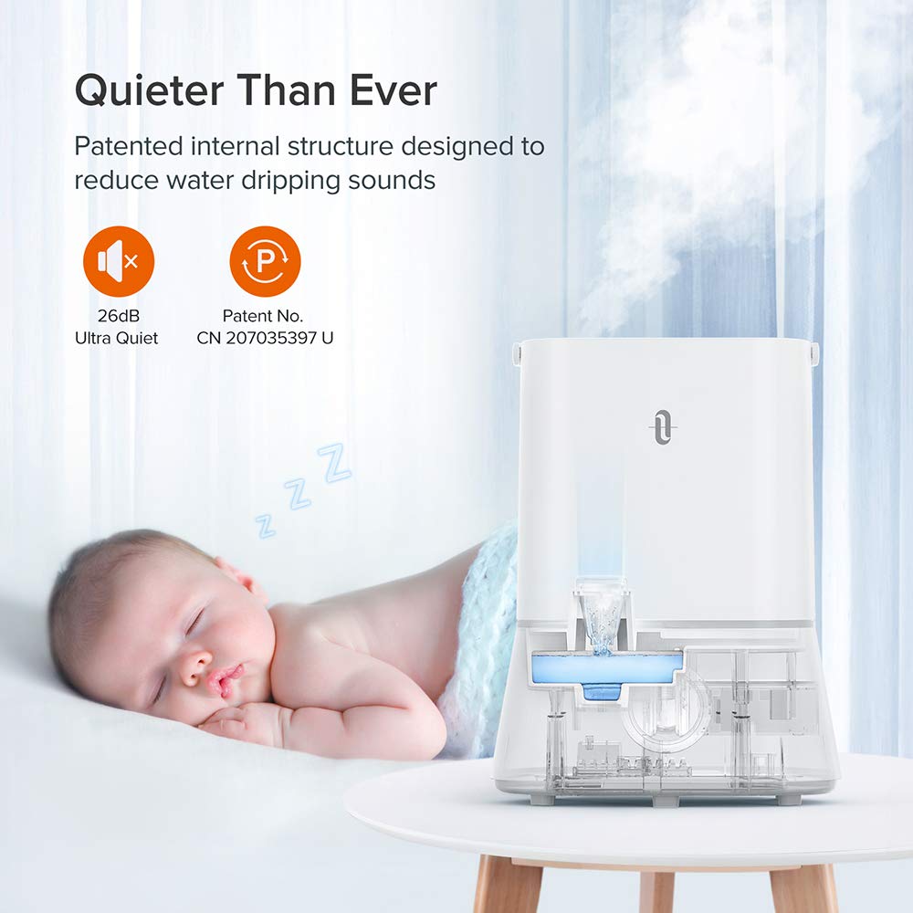 TaoTronics 26dB Quiet Humidifiers for Bedroom, 4L Ultrasonic Cool Mist