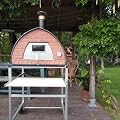 Wood fired pizza oven Pizza Party 70x70 "Bronze" + door with glass