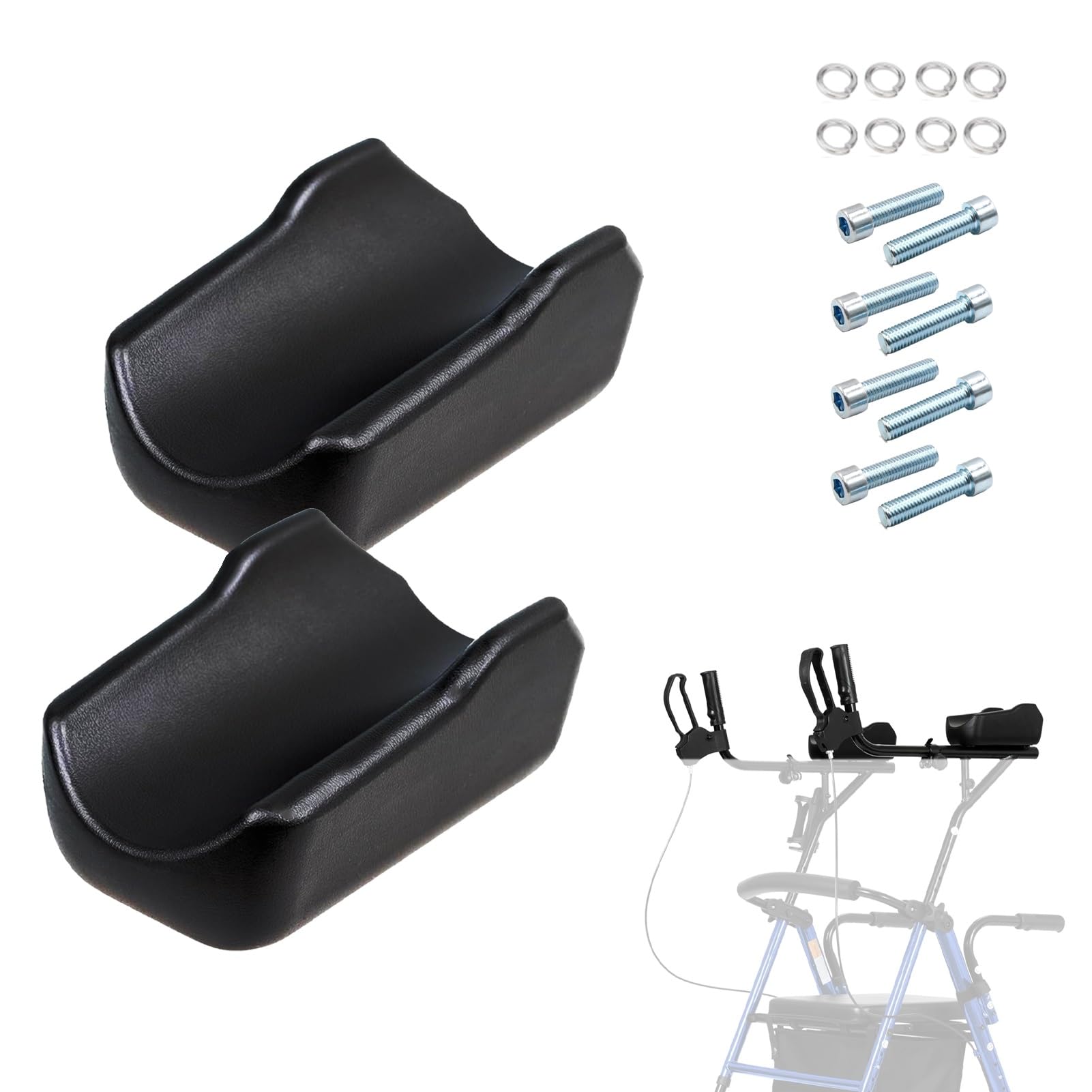 Photo 1 of 2 Pack Walker Armrest Pads, Universal Replacement Armrest Pads, Upright Walker Arm Support Forearm Pad Replacement