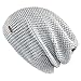 LETHMIK Merino Wool Slouchy Beanie,Mens&Womens Long Warm Winter Hat Mesh Knit Cap Skully Light Grey