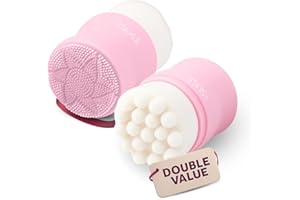 SILKLE Silicone Face Scrubber - Versatile Skincare Essential for Gentle Facial Cleansing, Exfoliation and Scrub - Exfoliating Face Wash and Cleanser Brush for Your Skin - 2 Pack - Pink