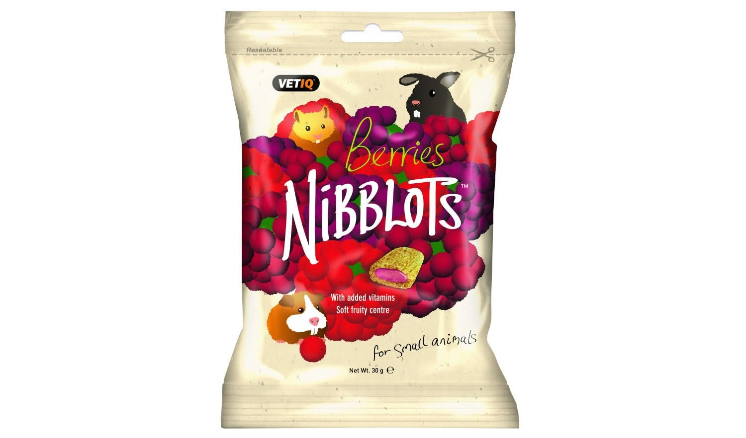 Vet IQ Nibblots Berries Treats for Small Animal, 30 g 5580