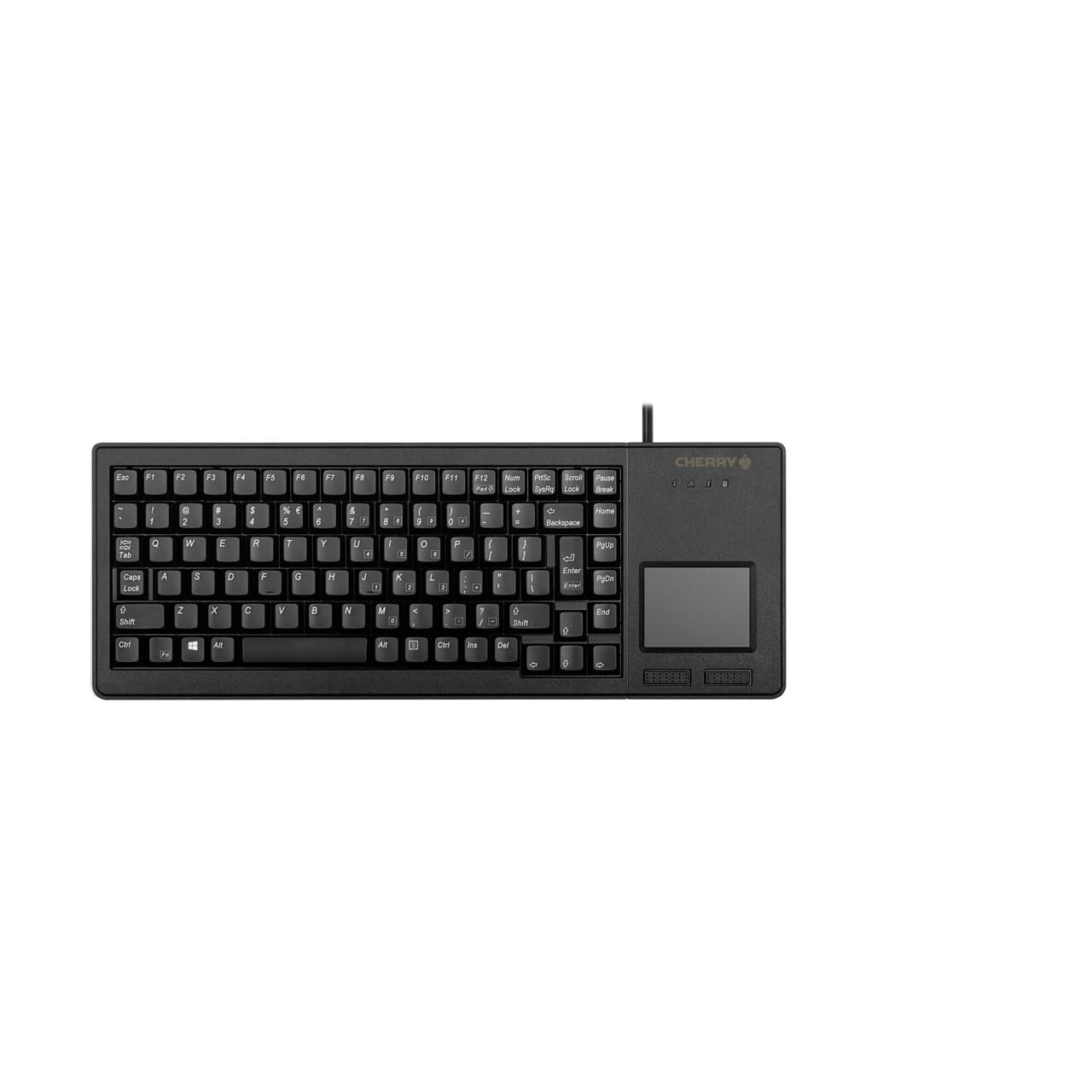 CHERRY G84-5500 XS, Compact Keyboard with Touchpad, EU Layout (QWERTY), Wired (USB-A port), Mechanical ML Switches, Black