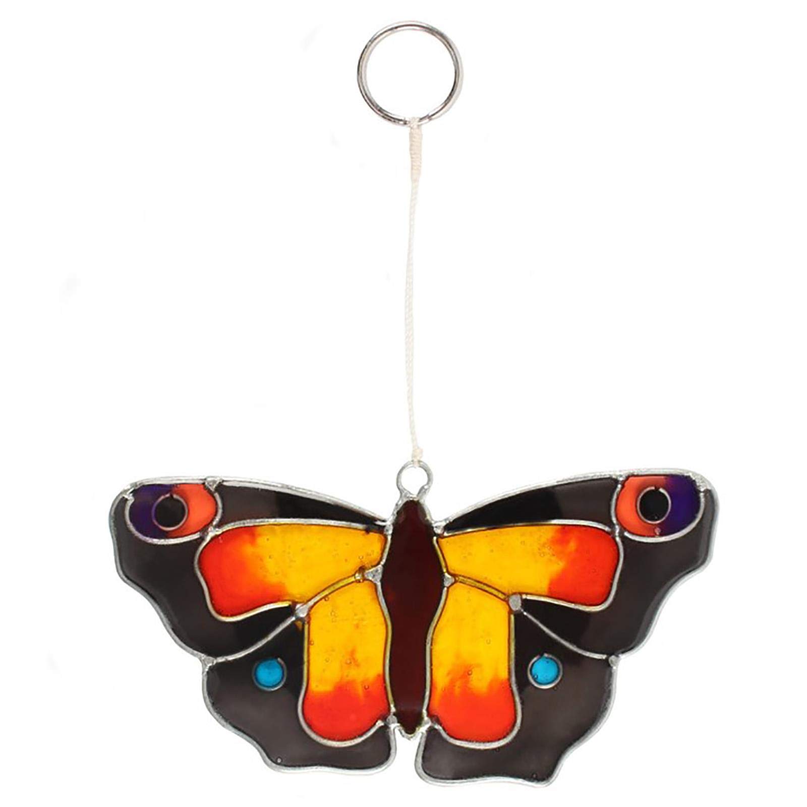 Jones Home & Gift Peacock Butterfly Colourful Hanging Suncatcher Kitchen Window Garden Decorative Mobile