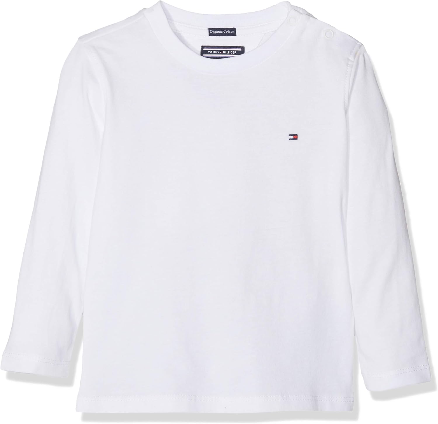 Produktbild Tommy Hilfiger Boys Basic Rundhals Langarm Shirt. Größe 74 - 176, weiß 4 Farben Foto