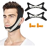 GlintStick Anti Snoring Chin Strap for Sleeping Adjustable(2 Pack), Effective Anti Snoring Device Breathable and Reusable, High Elasticity Traceless Comfortable Snore Stopper for Adult