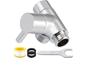 HSMHOSE All Metal 2-Way Shower Arm Diverter Valve, G1/2 Solid Brass Shower Splitter for Handheld and Fixed Showerhead – Universal Bathroom Diverter Replacement Part Chrome
