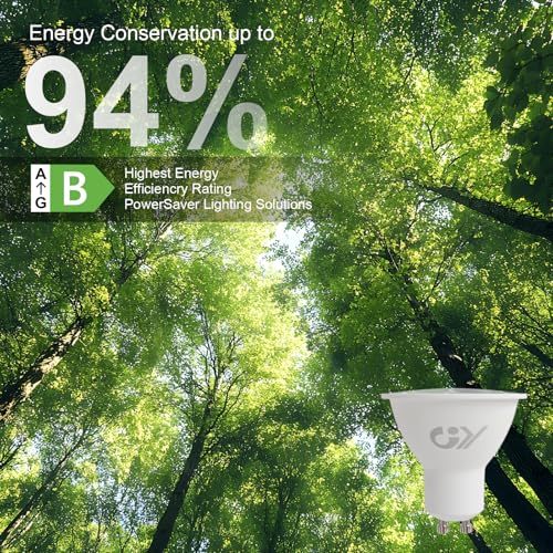 GY GU10 LED Bulbs, 4.9W (80W Equivalent), 790 Lumens, 4000K Neutral White, Energy Saving GU10 LED, Long Life, Low Consumption, 120° Beam Angle, Non-Dimmable, Pack of 10